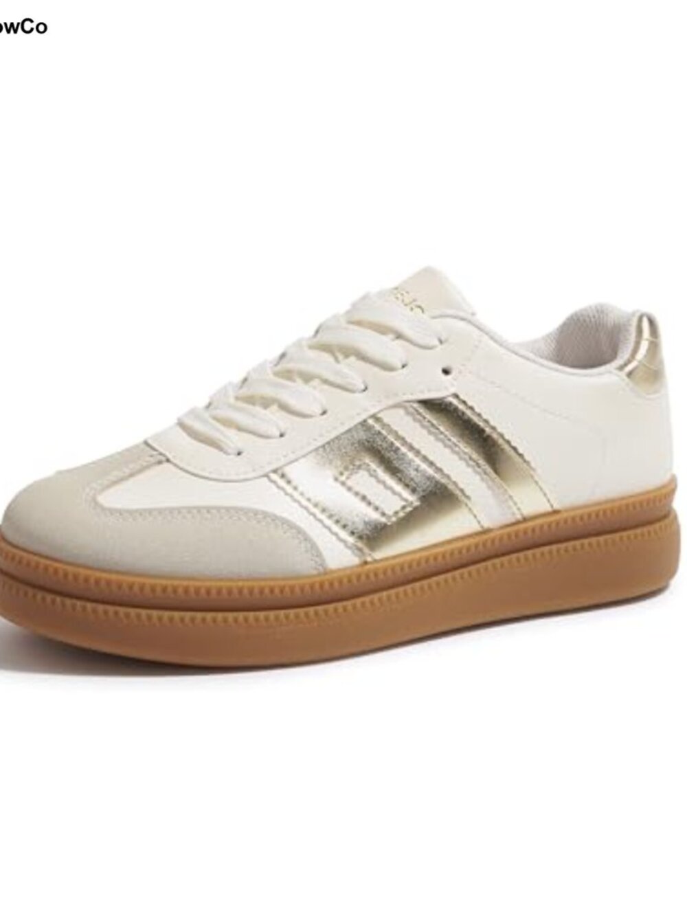 Women's Platform Sneakers Retro Tennis Shoes Thick Gum Sole Cushioned Lace-Up